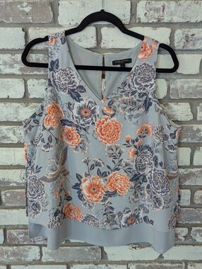 Banana Republic Blue-Gray V-Neck Sleeveless Tank